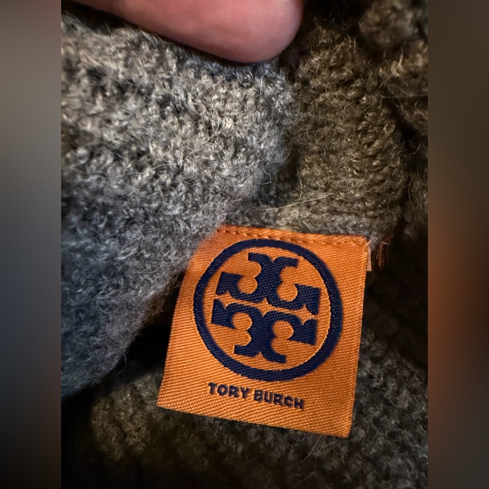 Tory Burch Brown and Gray Moreno Wool Blend Turtleneck Sweater, Size S - Picture 6 of 12